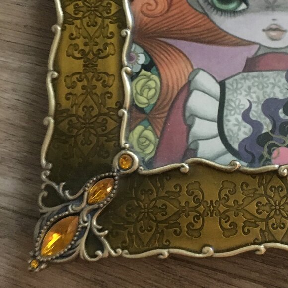 Y2K Metal, Gem and Enamel Photo Desk Frame With Junko Mizuno Promo Card - Picture 3 of 9